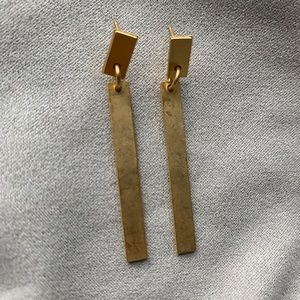 Gold Bar Drop Earrings